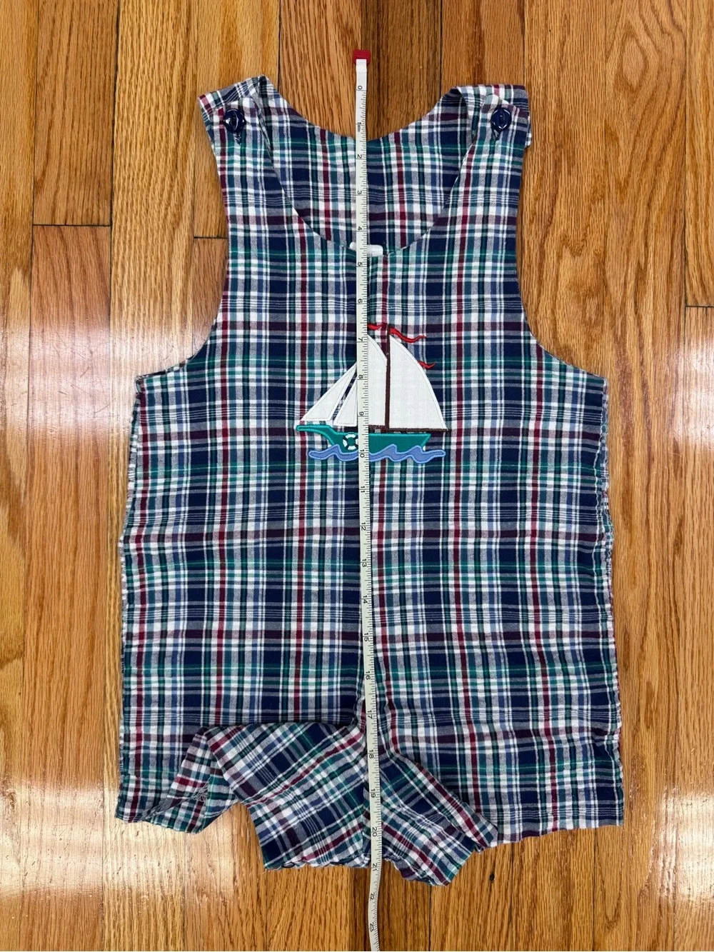 Multicolor Nautical Plaid Seersucker Sailboat Romper 4T Boys